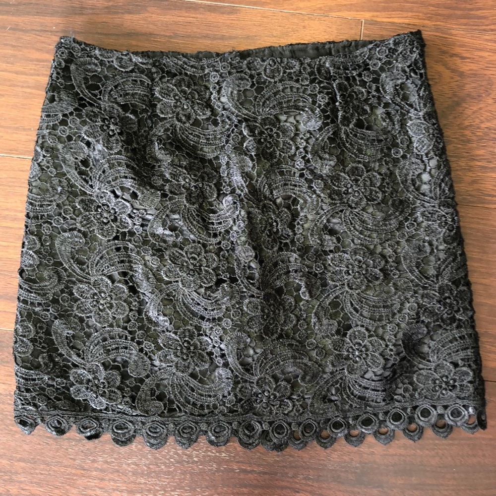 Black crochet skirt